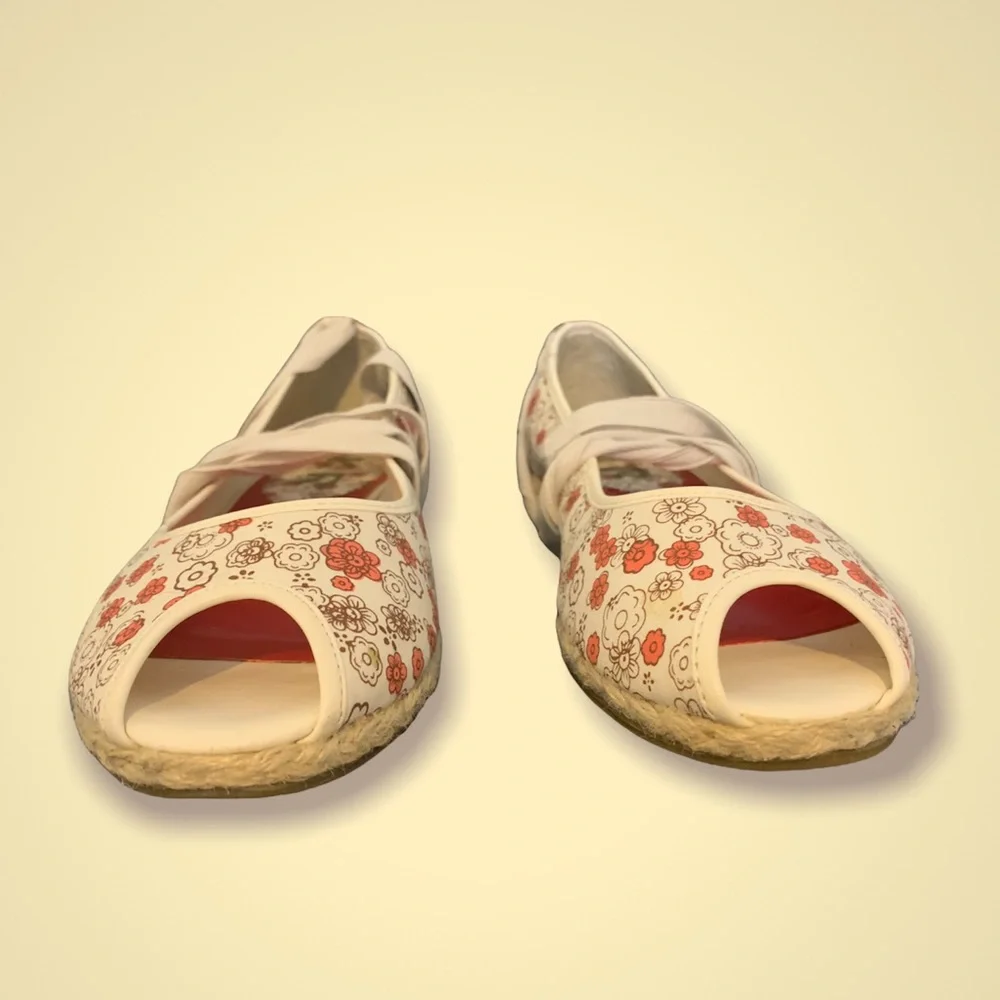 Floral Peep-toe Ballet Flat Size 7 - Picture 3 of 7